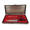 Kit churrasco faca corneta caixa malaga